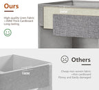 Storage Cube Organizer with Clear Window, Linen Collapsible Storage Boxes with PU Handles, Cube Storage Bins for Shelf, Closet, Cabinet, Bookcase (10.5x10.5x11, Gray)