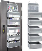Over The Door Organizer Storage, 6 Shelf Removable Hanging Reinforced Anti-tilt, 44 lbs Load-Bearing, Suitable for Bedroom, Bathroom, Pantry Organization and Storage