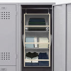STORAGE MANIAC 6-Shelf Hanging Closet Organizer and Storage, 2 Separable 3-Shelf Haning Organizers for Closet, Collapsible Hanging Shelves Wardrobe Organization, College Dorm Room, Nursery, Gray