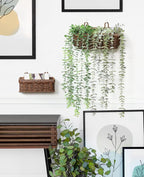 AceList Wall Hanging Basket, Boho Style Hand-Woven Hanging Storage Baskets - Set of 2, Ideal for Boho Room Decor, Kitchen, Garden, and Living Room(Brown)