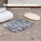 2 Pcs Soap Holder for Bathroom, Marble Soap Dish for Kitchen Countertop, Soap Tray with Creative Wavy Design, Saver for Bath Tub, Sponges, Italian Natural Stone(Rosso Luana)