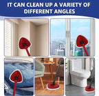 Flat Mop Head Replacements, Microfiber Mopping Pads Refills, 1-Pack Spin Mop Pads + 1 Plastic Pad &1 Scrape for Floor, Wall & Ceiling Cleaning - Fits EasyWring & RinseClean Systems