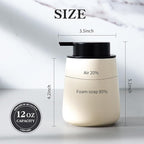 Enra Foaming Soap Dispenser,12 oz Beige Foam Ceramic Hand Soap Dispenser for Bathroom,Kitchen with Easy-to-Press Pump(Beige Poam Type)