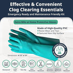 Glug Drain Opener Cleaning Kit – Crystal Drain Cleaner + Gloves – Safe Clog Remover for Sinks, Showers, and Tubs – Extra Mile at Home