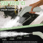 2500W Powerful Handheld Steam Cleaner with 6 Brush Heads - 45 Mins Runtime, 110V Multiuse Steamer for Deep Cleaning Upholstery, Car, Kitchen, Bathroom, Tile & Grout