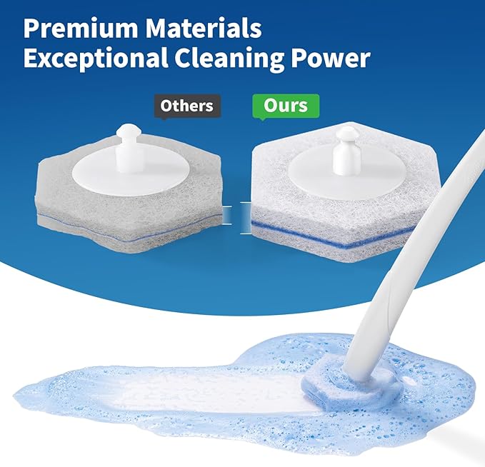 oshang Toilet Brush Refills, Toilet Refill Pads, Disposable Toilet Brush Heads for Toilet and Bathroom Cleaning, Compatible with Clorox Toilet Brush (32 Count)