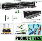 Screwdrivers Pliers Holder Wall Mount, Heavy Duty Metal Utility Storage Rack for Pliers Small Tools, Screw Driver Organizer Suitable Garages Homes Workshops Sheds (23 holes 2PC)