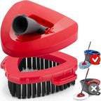 Scrubber and Mop Base Compatible with O Cedar RinseClean 2 Tank System, Spin Mop Scrub Brush Head Replacement, Hard Bristle Cleaning Brush, 1 Mop Base and 1 Scrub Brush, Not Fit EasyWring 1 Tank