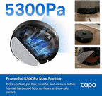 Tapo LiDAR Smart Navigation Robot Vacuum and Mop, 5300Pa Max, 97%+ Dust Pickup Rate, Customizable Cleaning, Self-Charging, Works w/Alexa & Google Home, RV30 Max