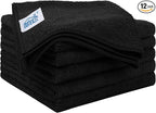 HOMEXCEL Black Microfiber Cleaning Cloth 12 Pack, 12.5 x 12.5 inch Microfiber Towels for Cars, Ultra Absorbent Car Washing Cloth, Lint Free Streak Free Cleaning Rags for Car, Kitchen, and Window