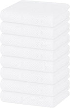 Homaxy 100% Cotton Waffle Weave Kitchen Dish Towels, Ultra Soft Absorbent Quick Drying Cleaning Towel, 13 x 28 Inches, 8-Pack, White
