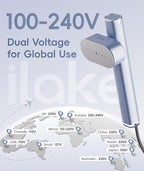 Travel Steamer for Clothes, 100-240V Dual Voltage Portable Garment Steamer, 1000W Travel Size Handheld Steamer & Iron 2 in 1 for Global & Europe Travel, Business, Home, Silver