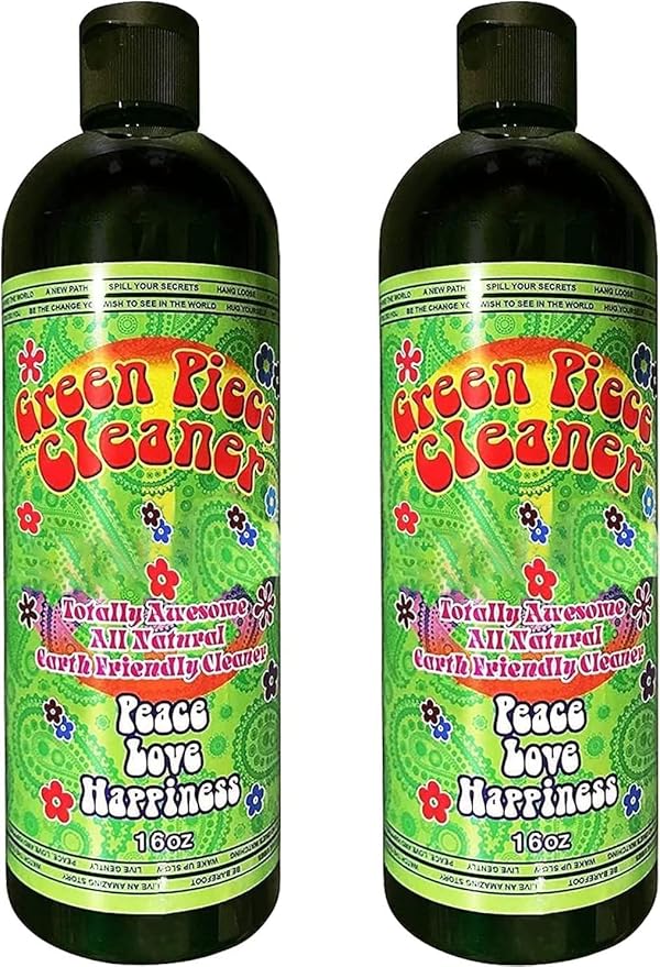 Green Piece® Magnetic Glass Cleaner Kit (Made in USA) – 2 Bottles of 16 oz Glass Cleaner with Purple Magnet Scrubber for Easy Grime Eco-Friendly Solution for Glass, Ceramic Metal Surfaces