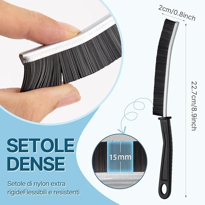 Cleaning Brush, Bathroom Tile Groove Gap Cleaning Brush,Premium Cleaning Tool Aluminum Support with 15° Angle, Thin Brush for Home Kitchen (3PCS)