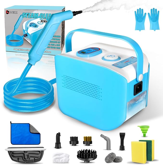 Handheld Steam Cleaner for Home, 10s Heat-Up/2.11 Qt Tank/4.5BAR High Pressure Steamer for Cleaning, 3 Level Pressurized Portable Steam Cleaner Handheld for Car, Grout, Tile, Dirt, Bed Bugs, Blue