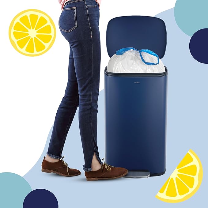 happimess HPM3100B-WHITE 5.3-Gallon Lemon Scented Drawstring Trash Can Liner, White (60-Count, 3-Packs of 20 Liners)