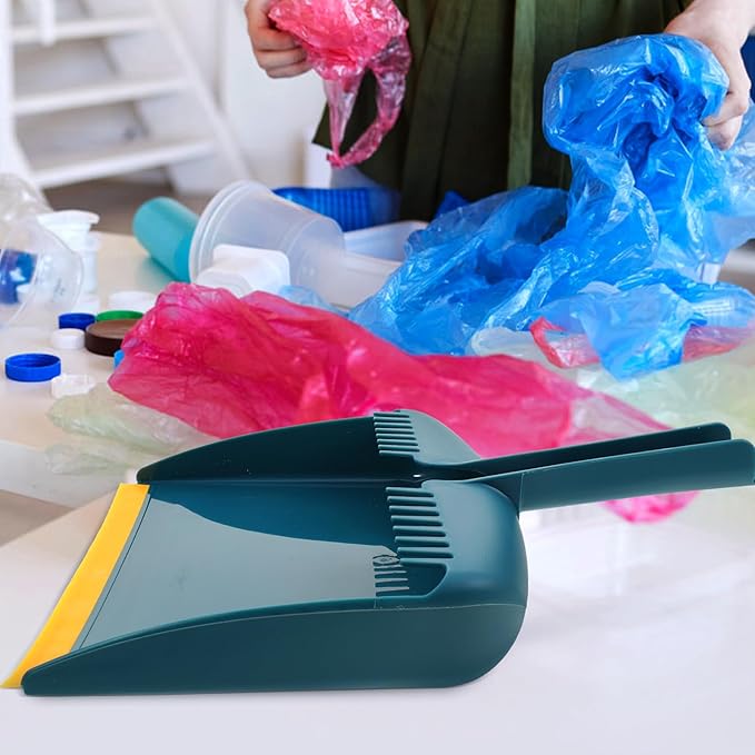 Hand Broom and Small Dustpan Set, Compact Broom Dustpan Cleaning Tool for Home and Car Interior, Portable Sweeping Accessory for Kitchen and Indoor Use