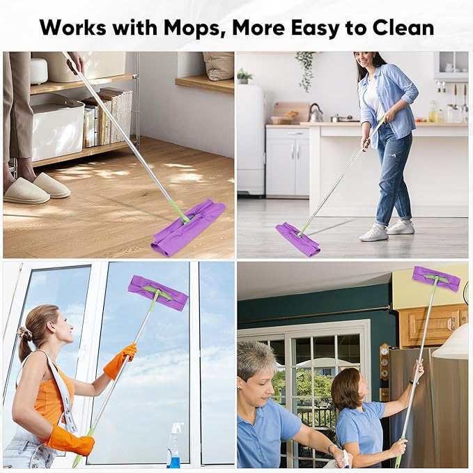 HOMEXCEL Microfiber Glass Cleaning Cloth 12 PK, Lint Free Streak Free, Reusable Cleaning Cloth for Cleaning Windows, Glasses, Mirrors, Screens, Stainless Steel, and More Purple-12”×12”