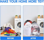 Berlune 30 Pack 24 x 36 Inches Large Mesh Bags for Laundry, Wash bags, Sturdy Mesh Material Closed with Drawstring, Factory, University, Dormitory, Travel and Apartment Dweller (White, Black, Gray)