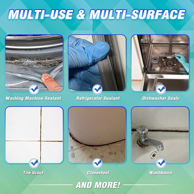 Mold Stain Cleaner Gel, 8 Fl oz All-Purpose Gel for Home Use on Washing Machine Gasket, Bathroom Grout, Sink, Shower, Caulk, and Front Loader Seal