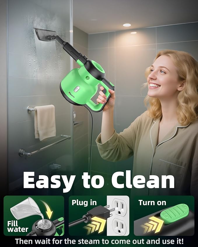 Steam Mop - Detachable Handheld Steam Cleaner & Floor Steamer with 12 Accessories, Multi-Purpose Powerful Steamer for Home Cleaning, Floors, Windows, Furniture, Tiles & Grout