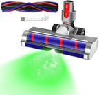 Lemige LED Green Light Head Replacement Parts for Dyson V7 V8 V10 V11 V15 Cordless Vacuum Cleaner, Quick Release LED Light Attachments, Anti-Tangle and Soft Brush Roller for Carpets, Rugs, Hard Floor