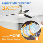 60 Pack Dusters Refills Compatible with Swiffer Duster Handle Models, 180° One Sided Duster Refills for Short and Extendable Handles, with 1 Pack Extendable Handle + 1 Short Handle