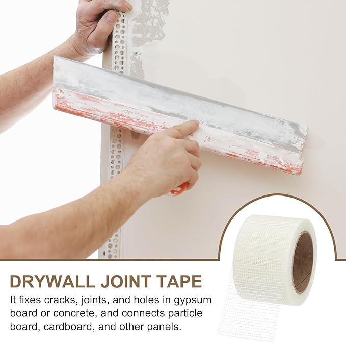 PATIKIL Drywall Repair Mesh Tape, 3 inch x 82 ft Fiberglass Repair Patch Self-Adhesive Dry Wall Joint Tape 9 Mesh Wall Hole Crack and Seam Patch, White