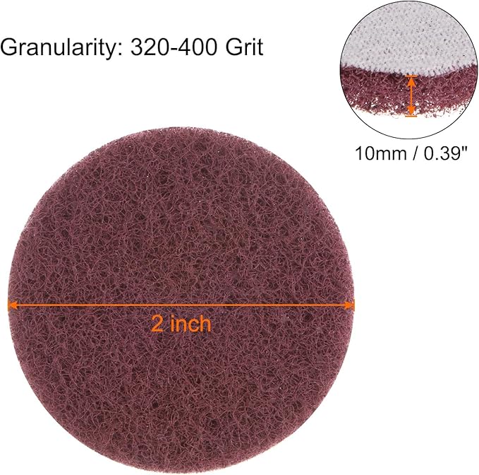 HARFINGTON 6pcs Drill Power Brush 2 inch Tile Scrubber Scouring Pads 320-400 Grit for Bathroom Kitchen Household Cleaning