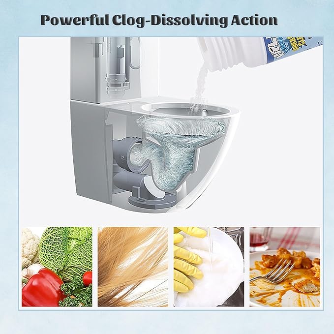 Powerful Sink and Drain Cleaner for Clogged Pipes, Kitchen, Bathroom and Shower (2PCS)