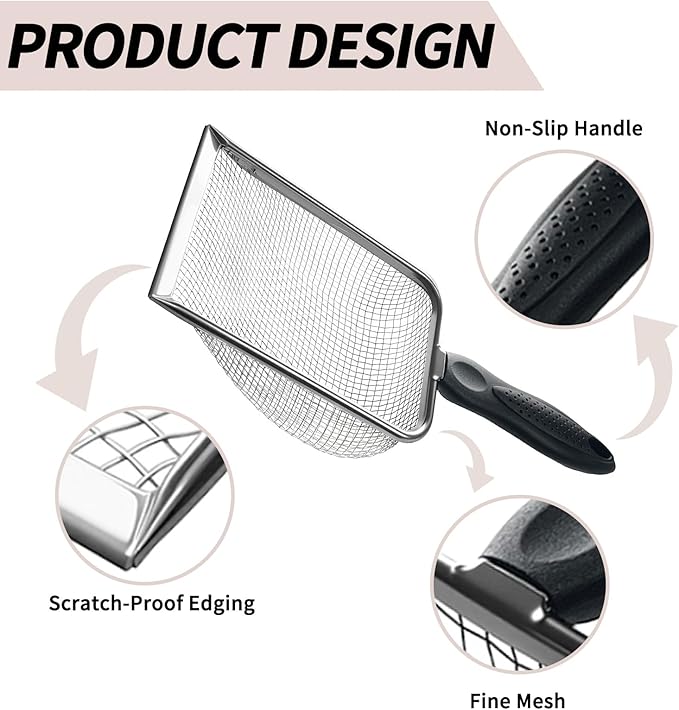 2 PCS 2-in-1 Gardening Soil Sifter Set with 2/2.8mm Mesh, Garden Sieve & Shovel Sifter Screen Potting Scoop for Sand, Dirt, Rock Compost, Stainless Steel & Ergonomic Handle