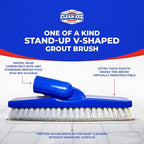 Clean-eez Grout Cleaner 2 Pack with Stand-Up Brush Attachment - Stain Remover Heavy-Duty Scrubber - Bathroom Shower Ceramic Porcelain Tile & Grout Only - Easy Control Flip Top Cap - 32 oz.