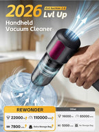 REWONDER Car Vacuum Cleaner High Power, 22000Pa Vacuum Cleaner & 110000RPM Air Duster, Handheld Vacuum with 7800mAh Battery for Valentines Day Gifts, Storage Bag & Multi-Nozzles for Car, Home