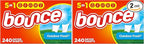 Bounce Dryer Sheets, Outdoor Fresh, 480 Count | Static Control | Wrinkle Fighters | 2 Packs of 240