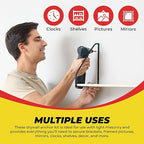 Qualihome Ribbed Plastic Drywall Anchor Kit, Wall Anchors and Screws for Drywall Includes Anchors, & Screws, 1 Masonry Drill Bit, Mounting Tolls for Decor, Shelving ([25 Pack] 14-16 x 1-1/4")