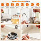10-Packs Premium Straw Cleaner Brush in Mixed Sizes, 8IN Long Reusable Stainless Steel Cleaning Brushes Set with Soft Sturdy Nylon Bristles for Metal Straws, Sippy Cups, Tumblers & Bottles