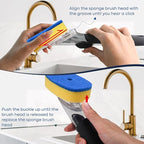 Sponge Brush Refills for OXO Dish Brush, 4 Pack Soap Dispensing Dish Refills, Scrub Replacement Head for Scrubber, Sponge Replacement Head Fits Soap Dispensing Handle