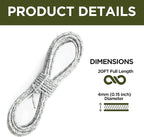 Patio Umbrella Cord Line Rope Heavy Duty Replacement String Green Dot (20 FT)
