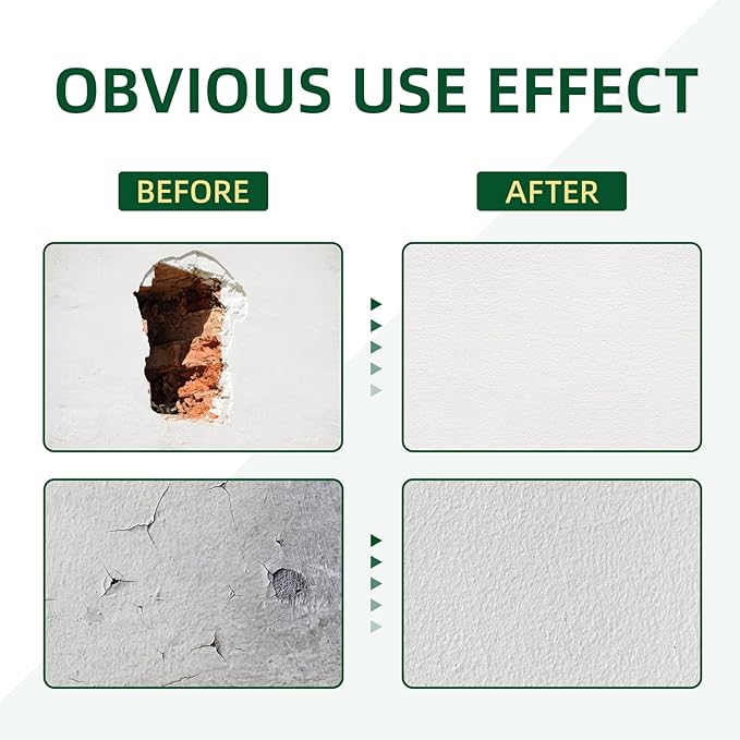 Drywall Repair Kit | 250g Safe Wall Mending Agent | 6pcs Wall Patches | Reusable Frosted Block | Scrapers | Easy Hole Filling for Aluminum, Metal, Plaster, Sheetrock & Ceiling