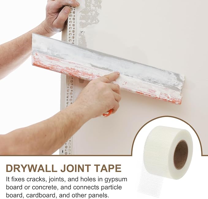 PATIKIL Drywall Repair Mesh Tape, 3 inch x 164 ft Fiberglass Repair Patch Self-Adhesive Dry Wall Joint Tape 9 Mesh Wall Hole Crack and Seam Patch, White