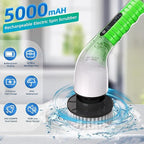 Electric Spin Scrubber Bathroom - Adjustable Handle Cordless Shower Scrubber, 2 Speeds, Bathroom Scrubber with 8 Replaceable Brush Heads, Power Scrubber for Bathtub Cleaning