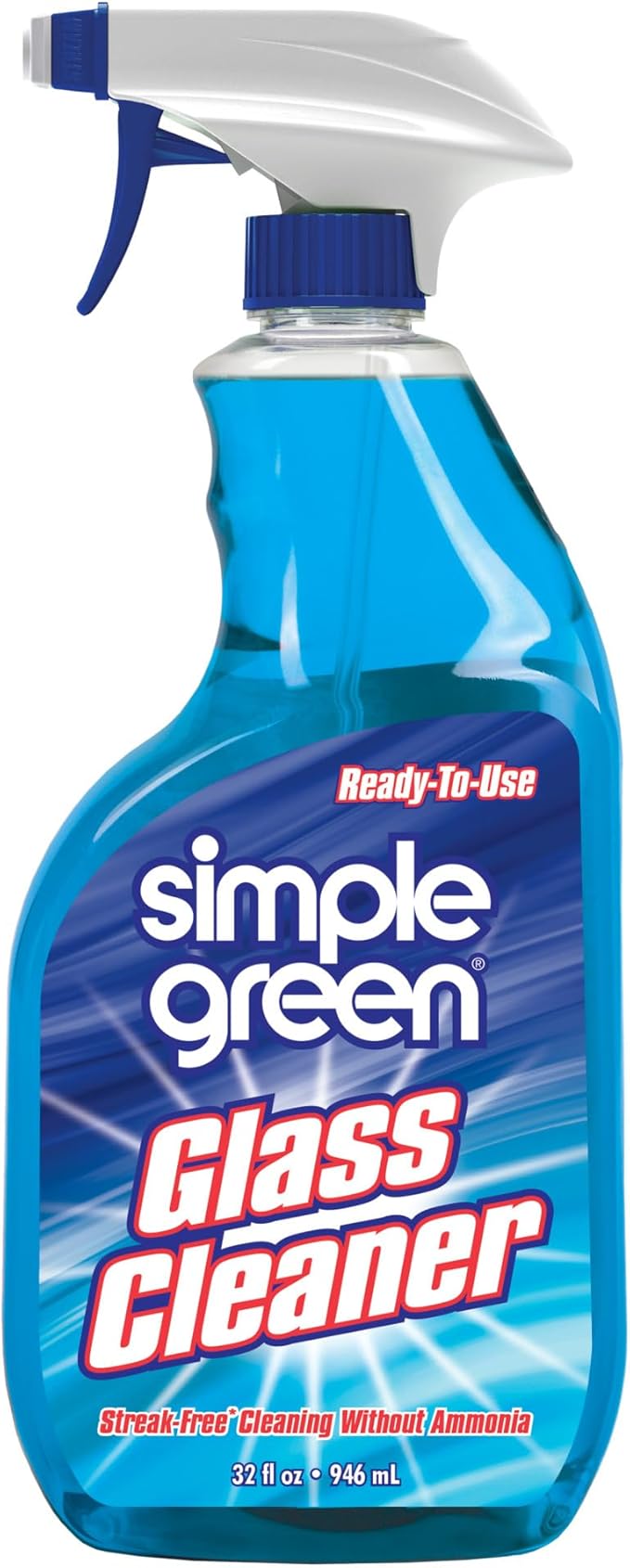 SIMPLE GREEN Ready-To-Use Glass Cleaner, 32 oz., Blue