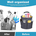 Qivine 17L Cleaning Caddy with Handle, Cleaning Supply Caddy, Foldable Tool Bag Cleaning Products Organizer, Portable Cleaning Bucket Caddy for Cleaning Supplies (Dark Gray)