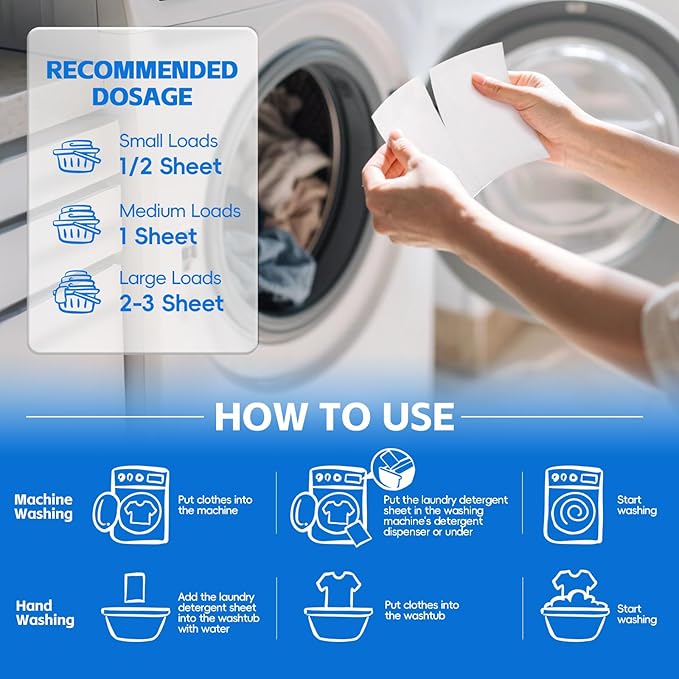 BellaLuce Laundry Detergent Sheets - Laundry Sheets, 400 Loads, Eco-Friendly, Plastic-Free, Lavender Scent, Space Saving, Fast Dissolve & Hypoallergenic