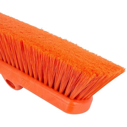SPARTA 41278EC24 Flo-Thru Plastic Wall Scrub Brush, Equipment Brush With Soft Nylex Bristles For Industrial Kitchens, Hospitals, Commercial Cleaning, 4 Inches, Orange, (Pack of 12)