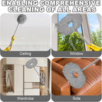 Eunice 7FT Ceiling Fan Duster with Extension Pole, Adjustable and Removable Fan Cleaner Blade for High Ceiling, Window Door Furniture (Grey)