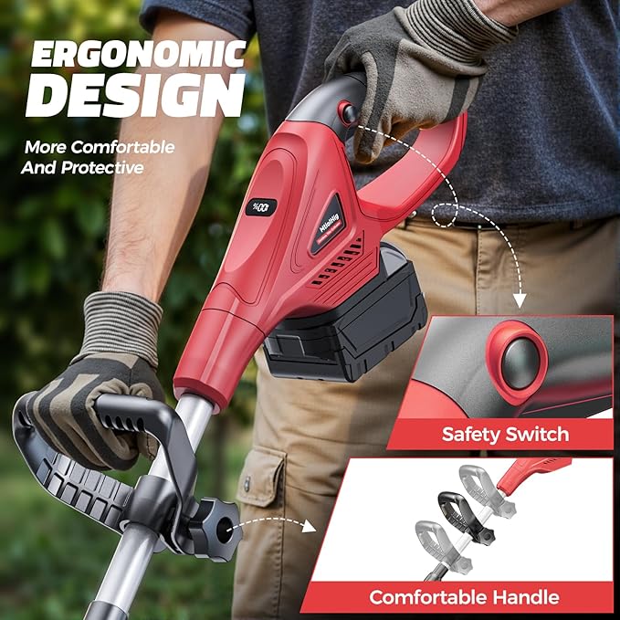 Cordless Tiller Cultivator Compatible with Milwaukee 18V: MtiolHig Tiller for Gardening 360RPM Electric Garden Tiller, Brushless Rototiller 9" Width 6.3" Depth for Lawn/Soil Cultivation (No Battery)