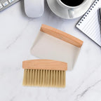 Mini Broom and Dustpan Set White Nylon Portable Desktop Cleaning Brush Multi-Function Pet Cleaning Accessory for Home and Office Use