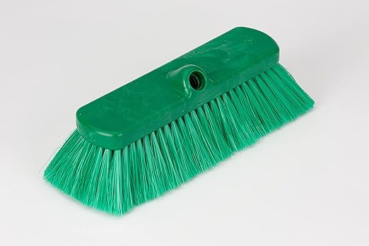 SPARTA 41278EC09 Flo-Thru Plastic Wall Scrub Brush, Equipment Brush With Soft Nylex Bristles For Industrial Kitchens, Hospitals, Commercial Cleaning, 4 Inches, Green, (Pack of 12)