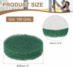 HARFINGTON 16pcs Scrubber Scouring Pads 180 Grits 2 Inch Drill Power Brush Hoop and Loop Surface Conditioning Disc Drill Scuffing Disc Scrub Pads for Home Kitchen Cleaning, Green